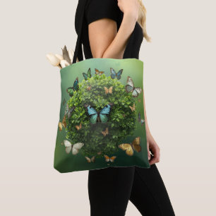 Butterfly Harmony Nature Sphere Eco Tote Bag