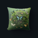 Butterfly Harmony Nature Sphere Throw Pillow<br><div class="desc">This elegant throw pillow brings a soft touch of nature’s magic into your home. A lush green sphere surrounded by colorful butterflies creates a feeling of movement, balance, and renewal. Designed for a peaceful, uplifting atmosphere, it pairs beautifully with the matching blanket or stands alone as a statement of natural...</div>