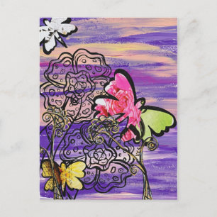 Butterfly Hats postcard