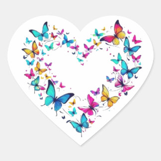Butterfly Heart Aesthetic Sticke Sticker