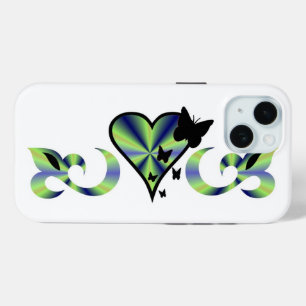 Butterfly Heart and Lily Rainbowart iPhone 15 Case