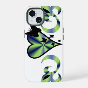 Butterfly Heart and Lily Rainbowart iPhone 15 Case