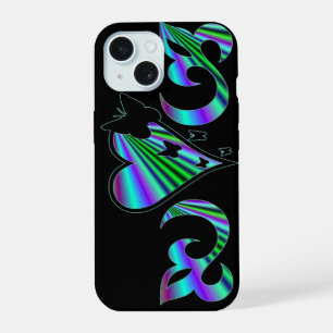 Butterfly Heart and Lily Rainbowart iPhone 15 Case