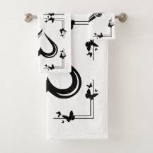 "Butterfly & Heart" Bath Towell Set