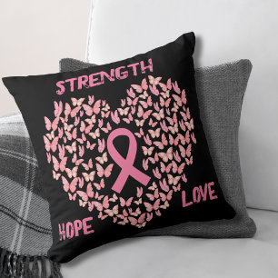 Butterfly Heart Breast Cancer Awareness Cushion