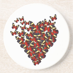 Butterfly heart coaster