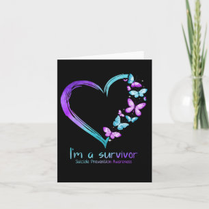 Butterfly Heart I'm A Survivor Suicide Prevention  Card