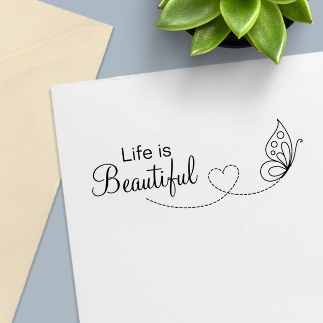 Butterfly Heart - Life is Beautiful Self-inking Stamp (Creator Uploaded)
