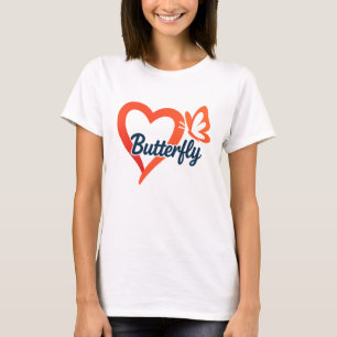 Butterfly Heart Love Romantic women t-shirt