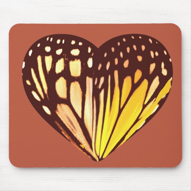 Butterfly Heart Mouse Pad (Front)