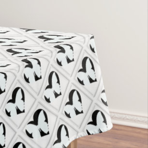 Butterfly Heart On White Tablecloth