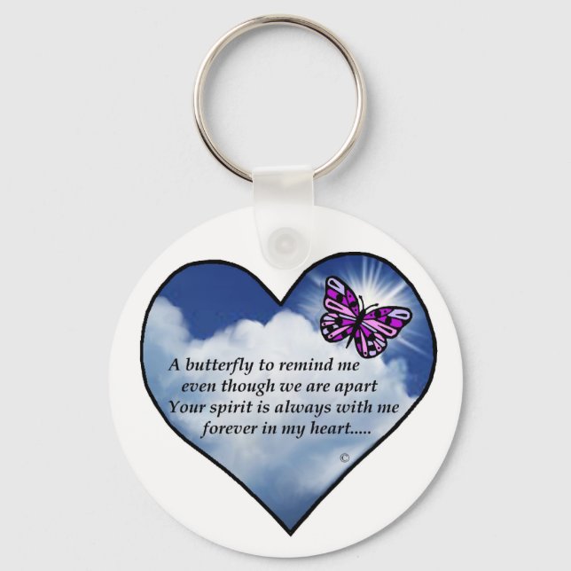 Butterfly Heart Poem Key Ring (Front)