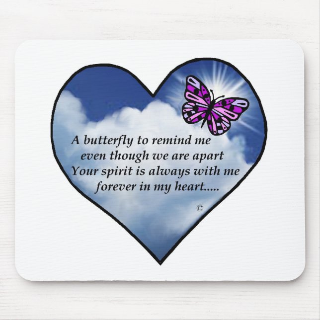 Butterfly Heart Poem Mouse Pad (Front)