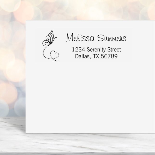 Butterfly Heart Return Address Self-inking Stamp (Creator Uploaded)