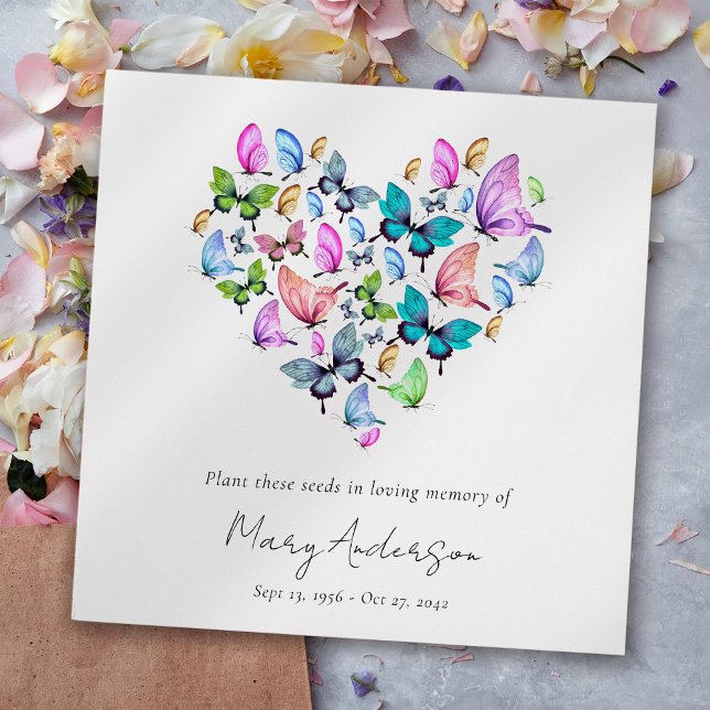 Butterfly Heart Seed Packet Memorial Funeral  Envelope (Creator Uploaded)