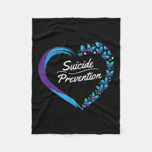 Butterfly Heart Suicide Awareness Mental Health Fleece Blanket