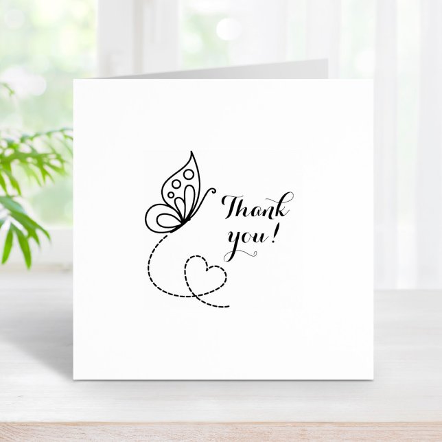 Butterfly Heart Thank You 1x1 Rubber Stamp (Creator Uploaded)