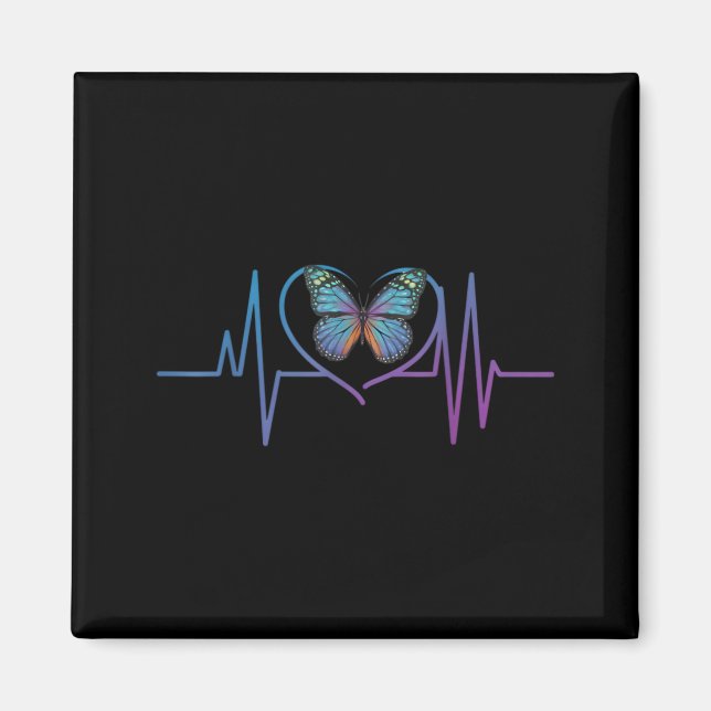 Butterfly Heartbeat Awareness Design Magnet (Front)