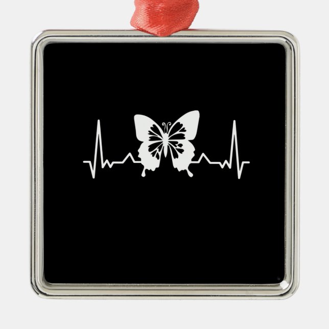 Butterfly Heartbeat Metal Tree Decoration (Front)