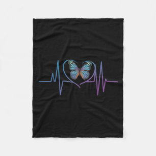 Butterfly Heartbeat Suicide Awareness Fleece Blanket