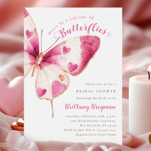 Butterfly Hearts Bridal Shower Invitation