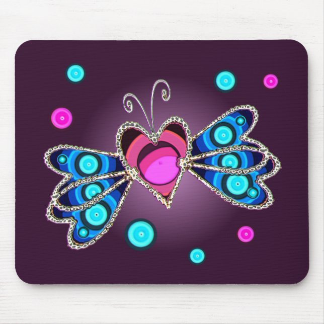 BUTTERFLY HEARTS by SHARON SHARPE Mouse Pad (Front)