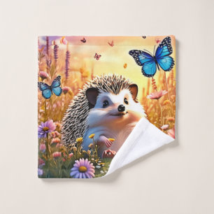 Butterfly Hedgehog Art Bath Towel Set