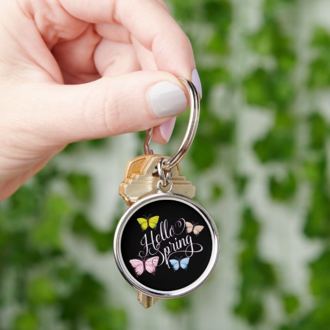 Butterfly Hello Spring Key Ring (Hand)