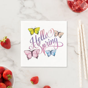 Butterfly Hello Spring Napkin