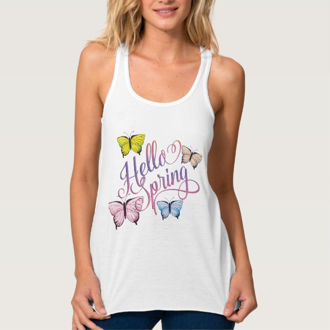 Butterfly Hello Spring Singlet (Front)