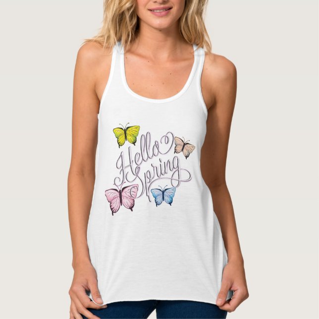 Butterfly Hello Spring Singlet (Front)