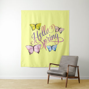 Butterfly Hello Spring Tapestry