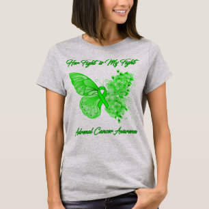 Butterfly Her Fight is My Fight Adrenal Cancer T-Shirt