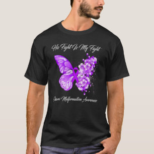Butterfly His Fight Is My Fight Chiari Malformatio T-Shirt