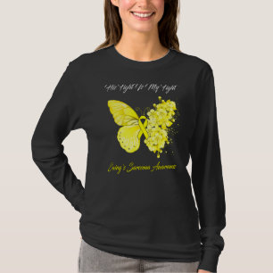 Butterfly His Fight Is My Fight Ewing's Sarcoma Aw T-Shirt