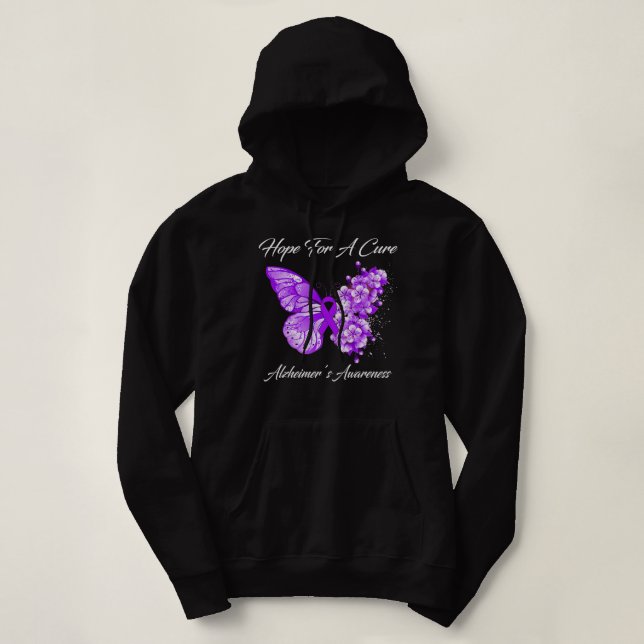 Butterfly Hope For A Cure Alzheimer’S Awareness Hoodie (Design Front)