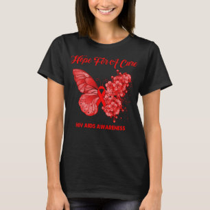 Butterfly Hope For A Cure HIV AIDS Awareness T-Shirt