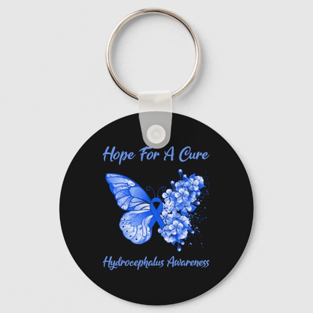 Butterfly Hope For A Cure Hydrocephalus Awareness  Key Ring (Front)