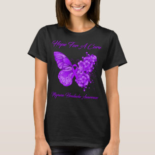 Butterfly Hope For A Cure Migraine Headache Awaren T-Shirt