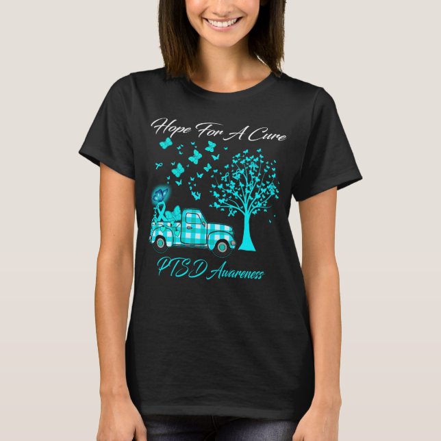 Butterfly Hope For A Cure PTSD Awareness T-Shirt (Front)