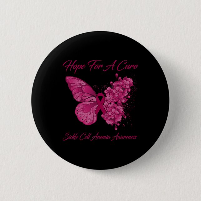Butterfly Hope For A Cure Sickle Cell Anaemia Awar 6 Cm Round Badge (Front)