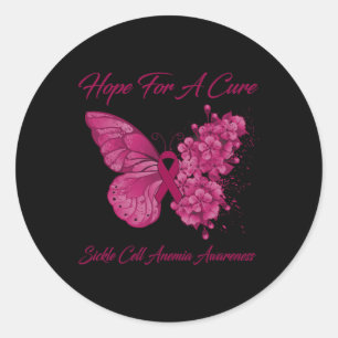Butterfly Hope For A Cure Sickle Cell Anaemia Awar Classic Round Sticker