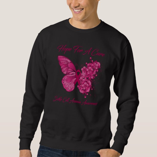 Butterfly Hope For A Cure Sickle Cell Anaemia Awar Sweatshirt (Front)