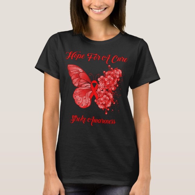 Butterfly Hope For A Cure Stroke Awareness T-Shirt (Front)