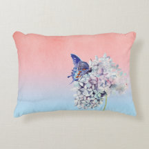 Butterfly & Hydrangea Flower Watercolor