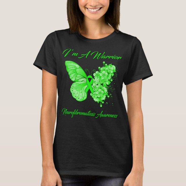 Butterfly I’m A Survivor Neurofibromatosis Awarene T-Shirt (Front)