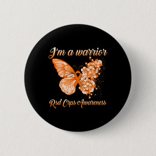 Butterfly I’m A Warrior Rsd Crps Awareness 6 Cm Round Badge