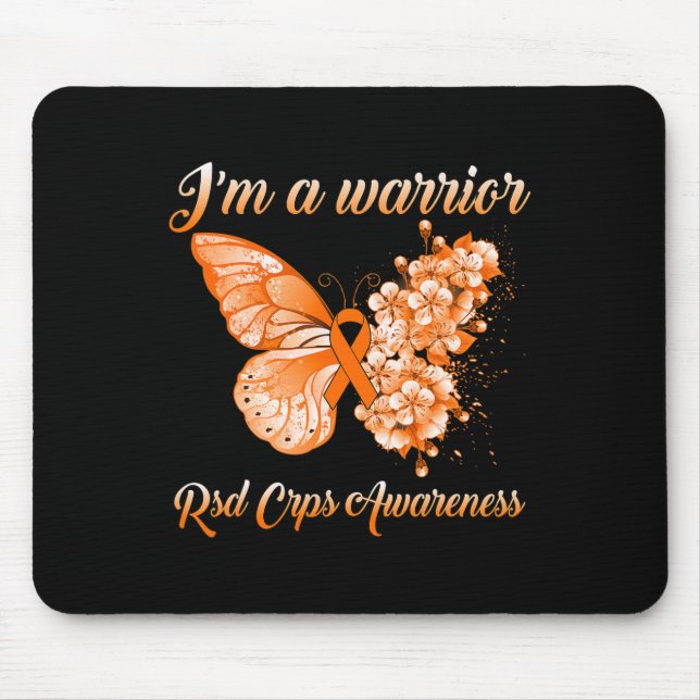 Butterfly I’m A Warrior Rsd Crps Awareness  Mouse Pad (Front)