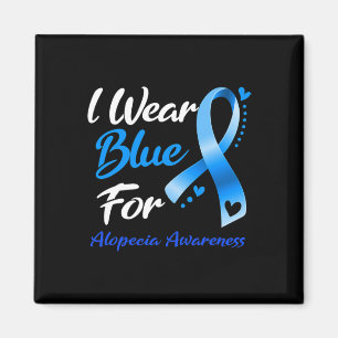 Butterfly I Wear Blue For Alopecia Awareness 2 Magnet
