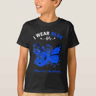 Butterfly I Wear Blue For Alopecia Awareness  T-Shirt
